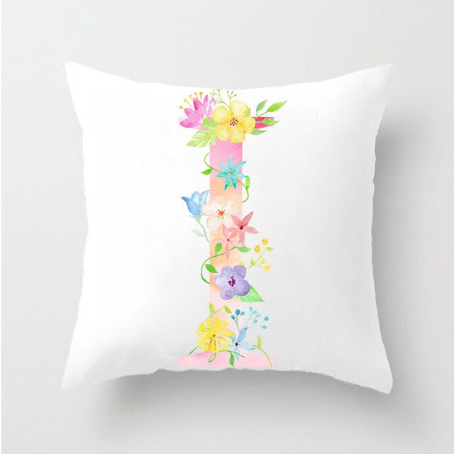 Flower Alphabet Letter Cushion Cover - Just Kidding Store