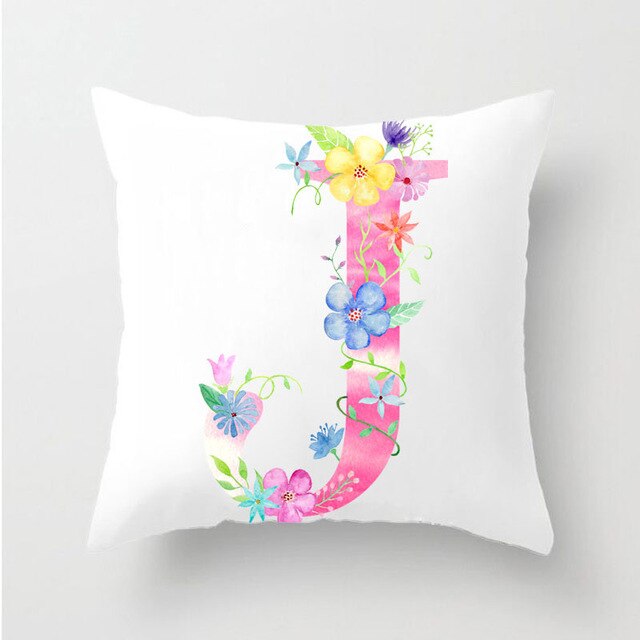 Flower Alphabet Letter Cushion Cover - Just Kidding Store