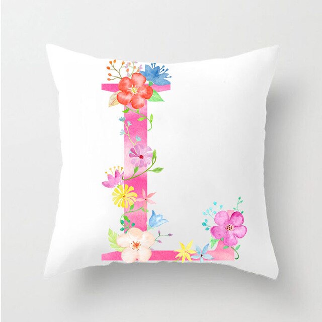 Flower Alphabet Letter Cushion Cover - Just Kidding Store