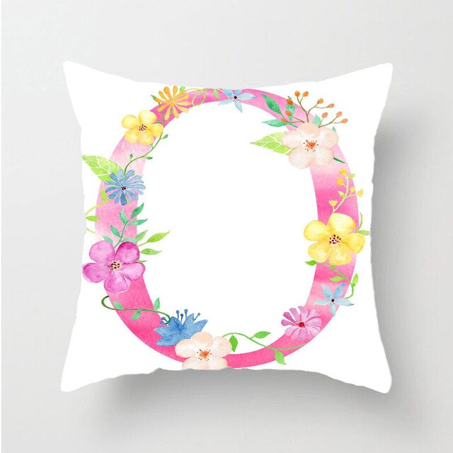 Flower Alphabet Letter Cushion Cover - Just Kidding Store