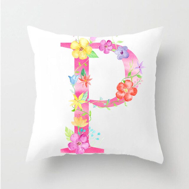 Flower Alphabet Letter Cushion Cover - Just Kidding Store