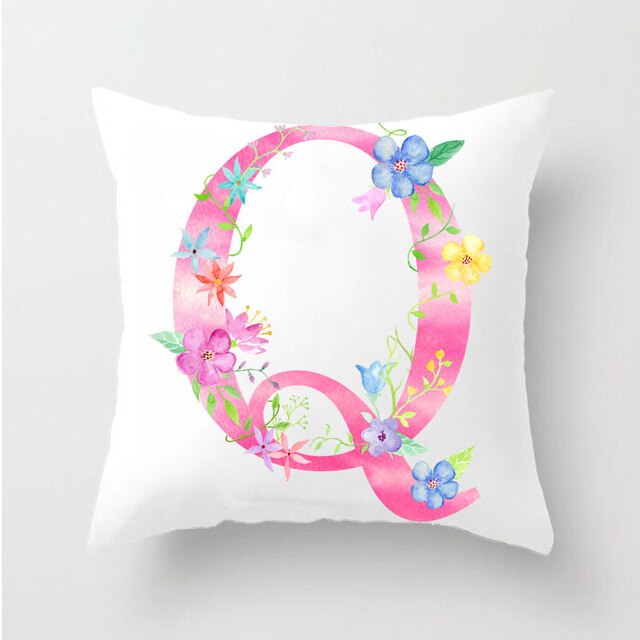 Flower Alphabet Letter Cushion Cover - Just Kidding Store