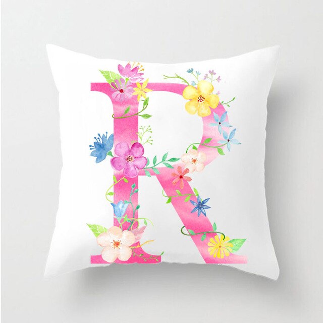 Flower Alphabet Letter Cushion Cover - Just Kidding Store