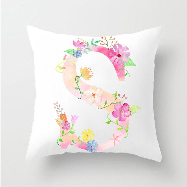 Flower Alphabet Letter Cushion Cover - Just Kidding Store