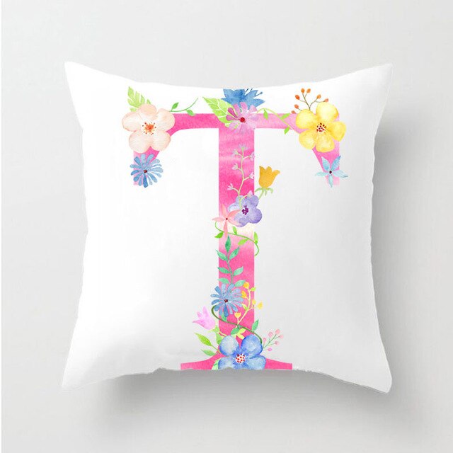 Flower Alphabet Letter Cushion Cover - Just Kidding Store