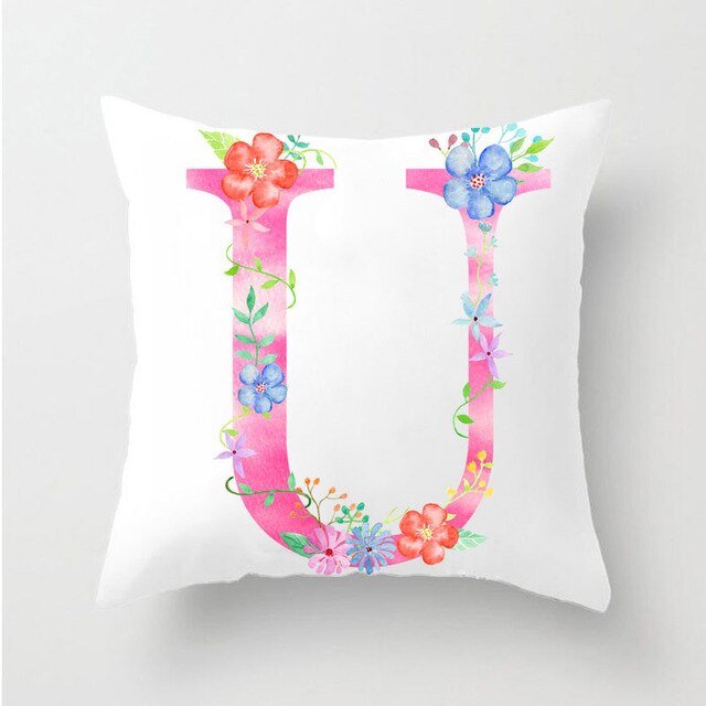 Flower Alphabet Letter Cushion Cover - Just Kidding Store