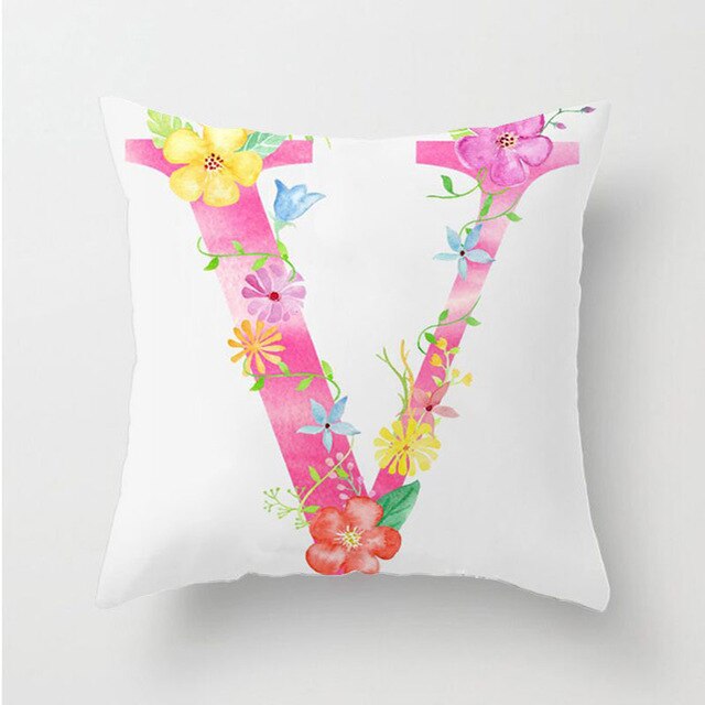 Flower Alphabet Letter Cushion Cover - Just Kidding Store