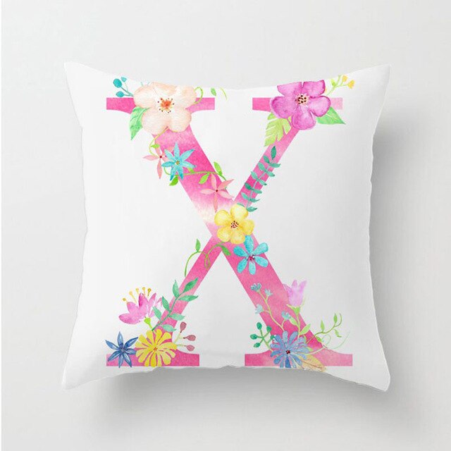Flower Alphabet Letter Cushion Cover - Just Kidding Store