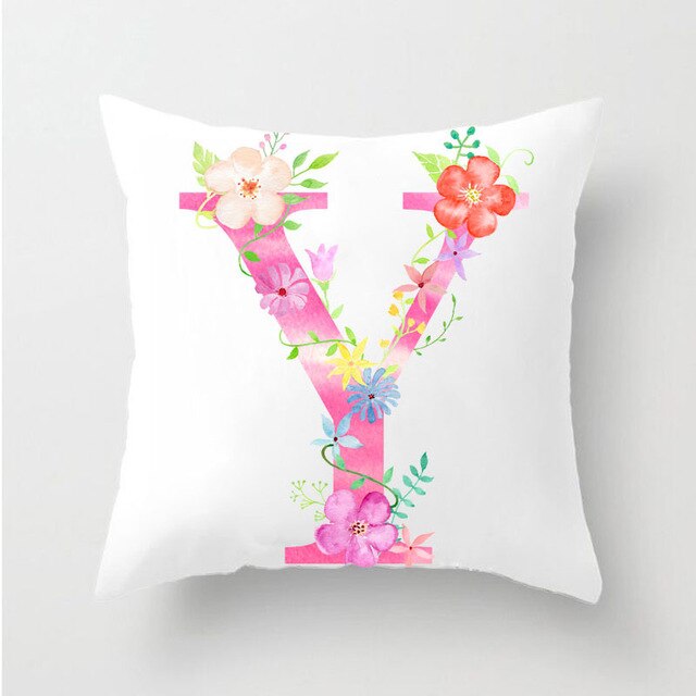 Flower Alphabet Letter Cushion Cover - Just Kidding Store