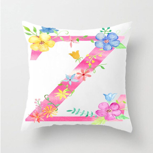 Flower Alphabet Letter Cushion Cover - Just Kidding Store