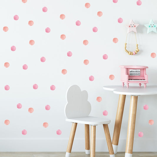 Watercolor Dot Wall Decal - Wall Stickers Green, Violet, Pink/Peach - Just Kidding Store