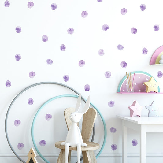 Watercolor Dot Wall Decal - Wall Stickers Green, Violet, Pink/Peach - Just Kidding Store