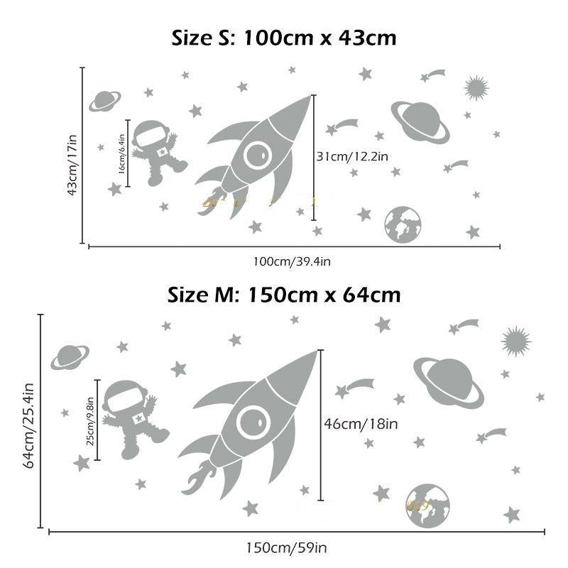Space Rocket Wall Sticker Set