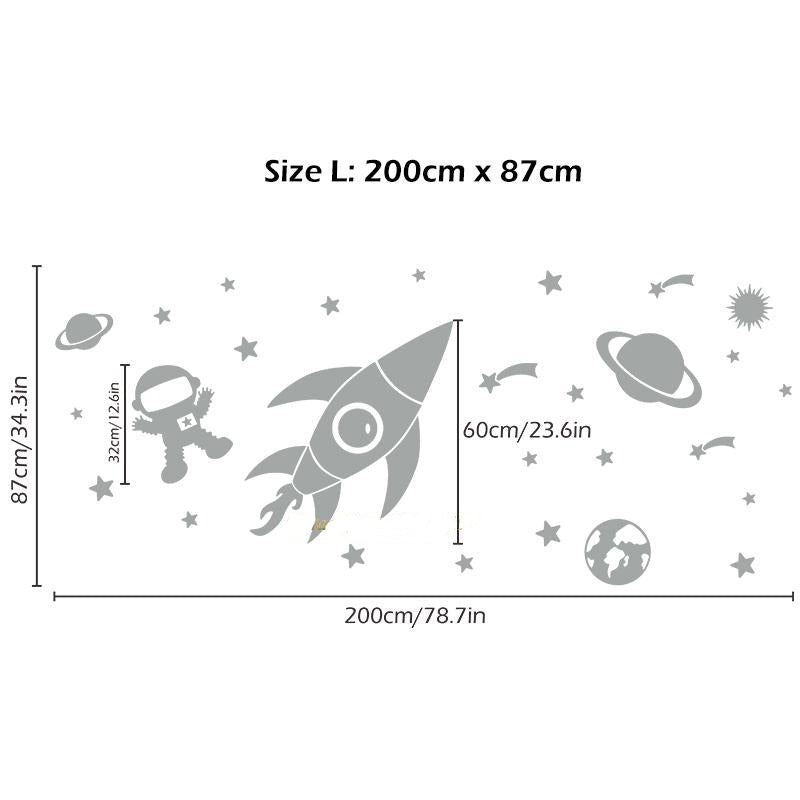 Space Rocket Wall Sticker Set