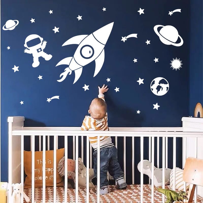 Space Rocket Wall Sticker Set Children's Decals - Just Kidding Store