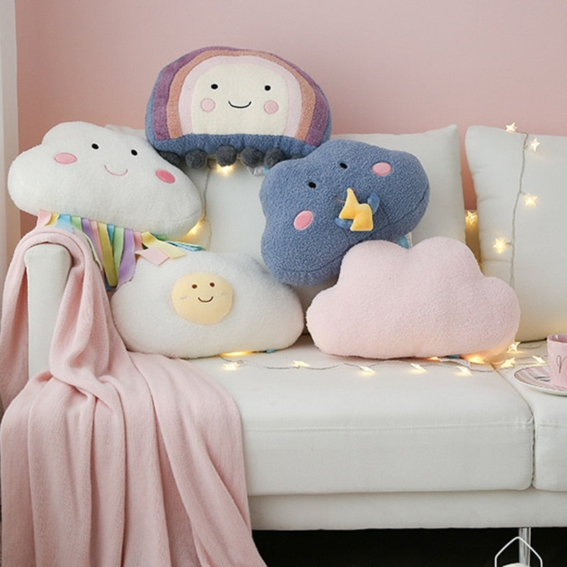 Cloud Cushion Childrens Pillow Rainbow Egg Yolk Thunder - Just Kidding Store