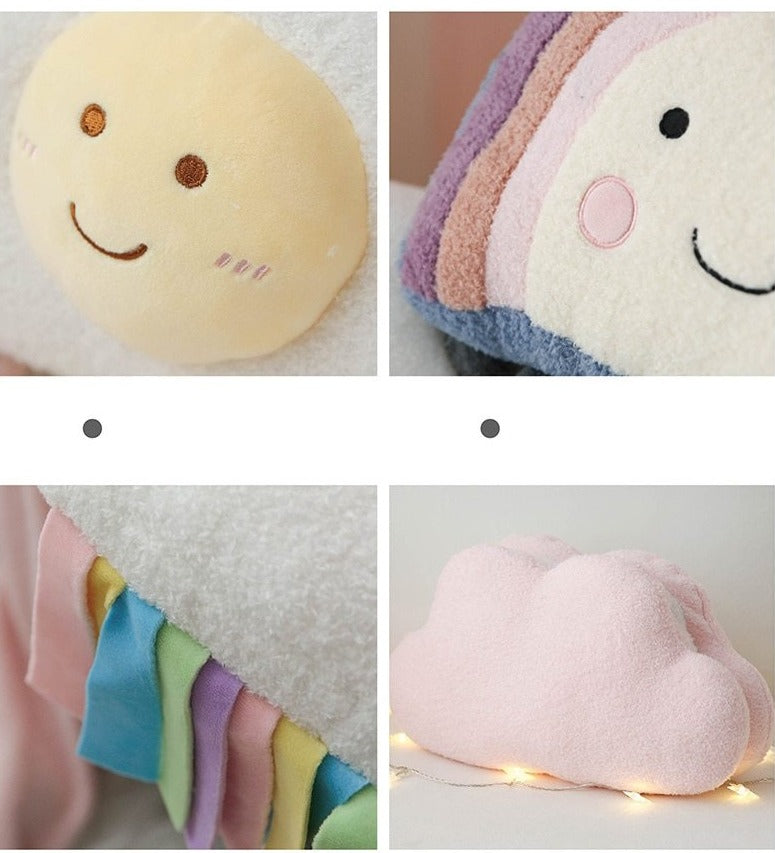 Cloud Cushion Childrens Pillow Rainbow Egg Yolk Thunder - Just Kidding Store