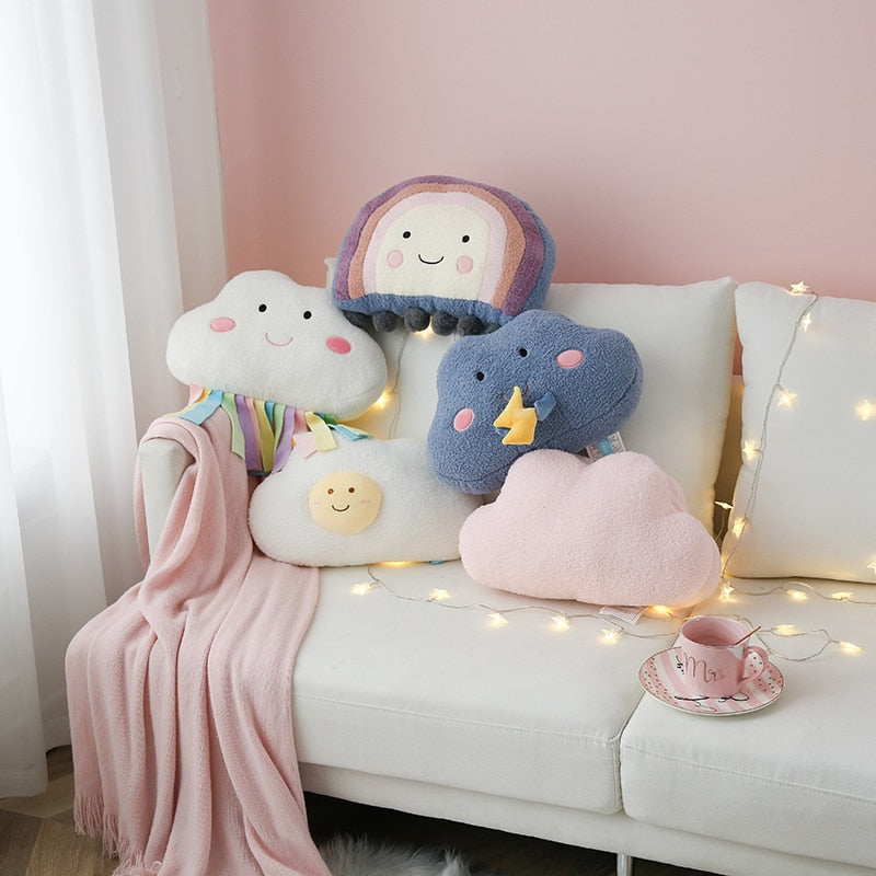 Cloud Cushion Childrens Pillow Rainbow Egg Yolk Thunder - Just Kidding Store