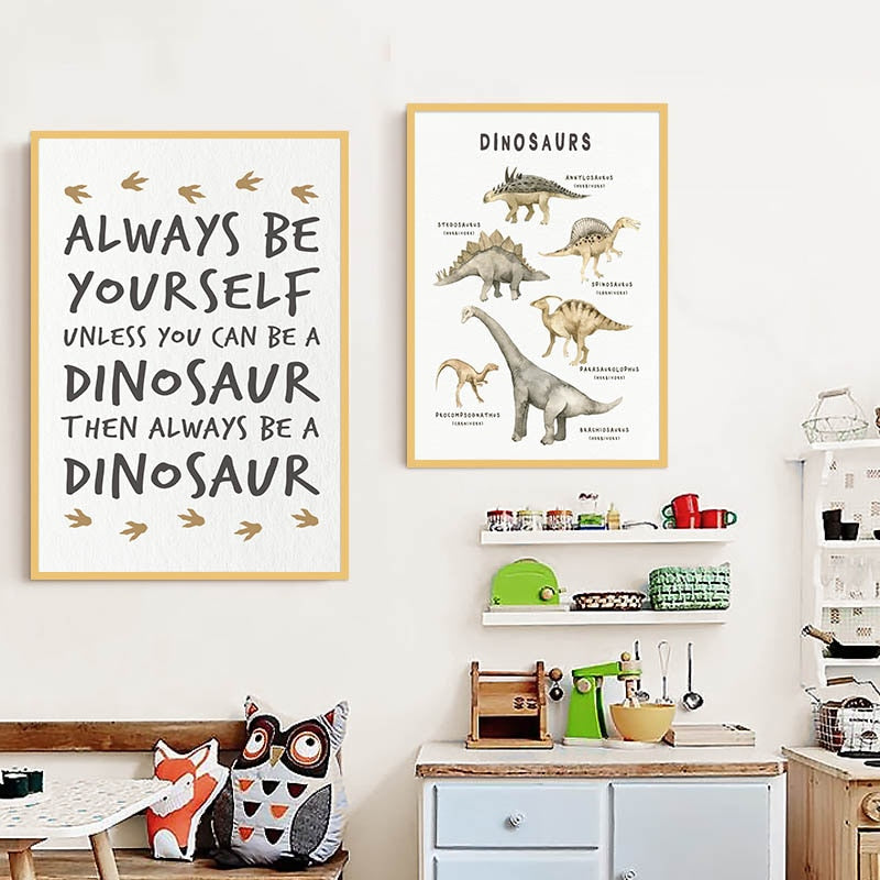 Guide To Dinosaurs - Always Be Yourself - Canvas Wall Art - Just Kidding Store