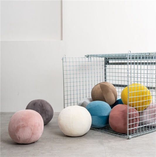 Ball Velvet Cushion - Round Pillow - Just Kidding Store