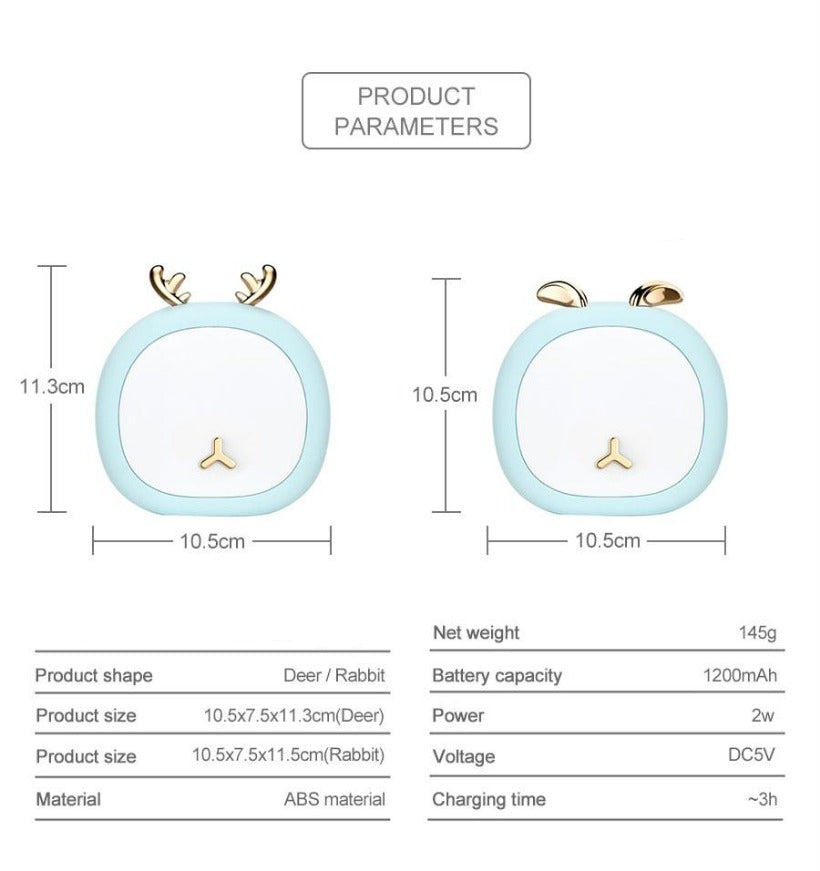 Dimmable LED Touch Sensor Night Light Rabbit Deer - Just Kidding Store