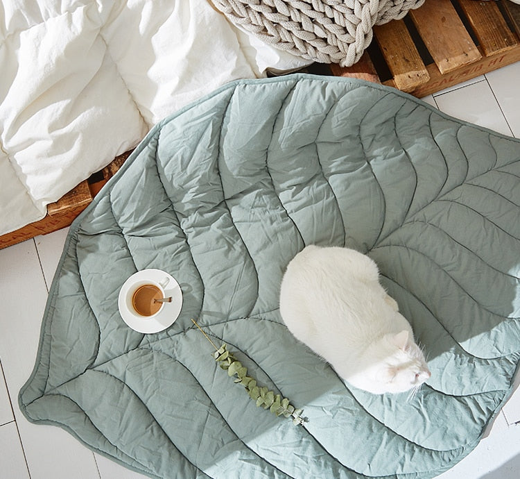 Nordic Leaf Rug Soft Cotton Floor Mat Rugs Baby Kids Bedroom Nursery Decor Carpet Blanket Living Room Home New Year Decoration