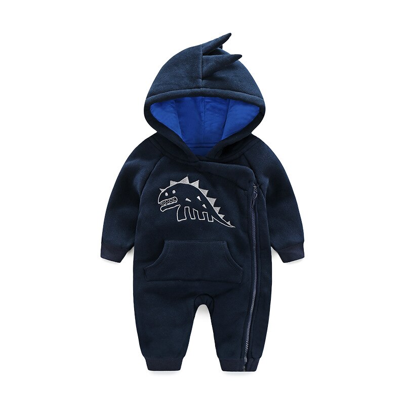 Dinosaur Hooded Baby Toddler Kids Winter Romper Jumpsuit - Just Kidding Store