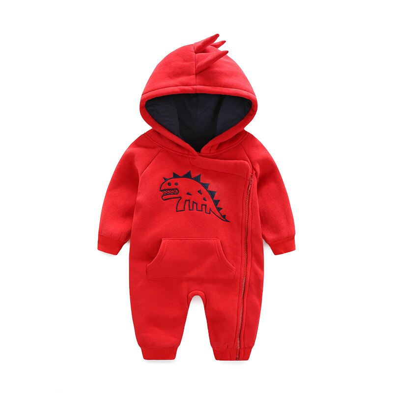 Dinosaur Hooded Baby Toddler Kids Winter Romper Jumpsuit - Just Kidding Store