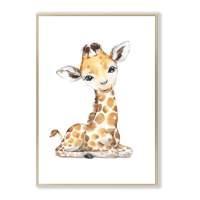Watercolor Safari Animals Canvas Prints Nursery Posters -Just Kidding Store
