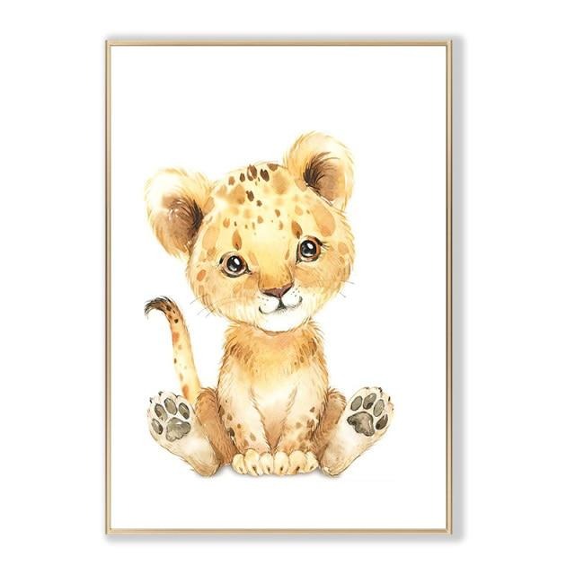 Watercolor Safari Animals Canvas Prints Nursery Posters -Just Kidding Store