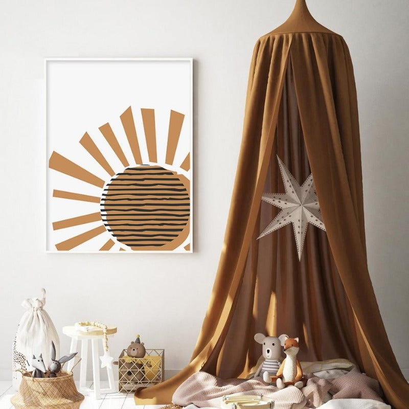 Boho Style Abstract Canvas Wall Art - Rainbow Lion Sun Nursery Posters - Just Kidding Store