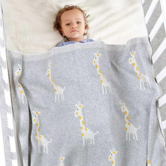 Little Giraffe Baby Children Cotton Knit Blanket - Just Kidding Store