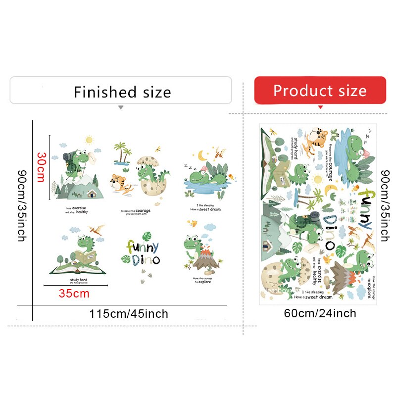 Funny Dino Wall Sticker - Childrens Wall Decal - Just Kidding Store