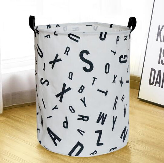 Monochrome Toy Storage Hamper Basket - Laundry Barrel - Just Kidding Store