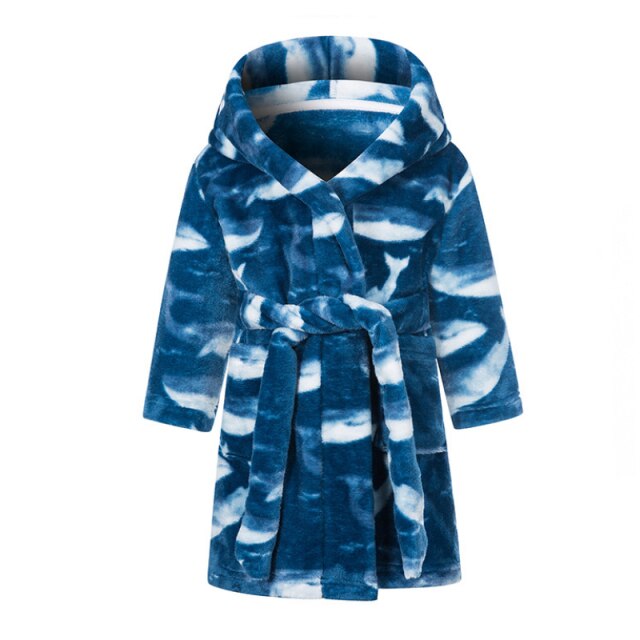 IYEAL Kids Bathrobe Flannel Sleepwear Baby Boys Robes For Girls Clothing Winter Warm Home Wear Children Robes Clothing Sleepwear