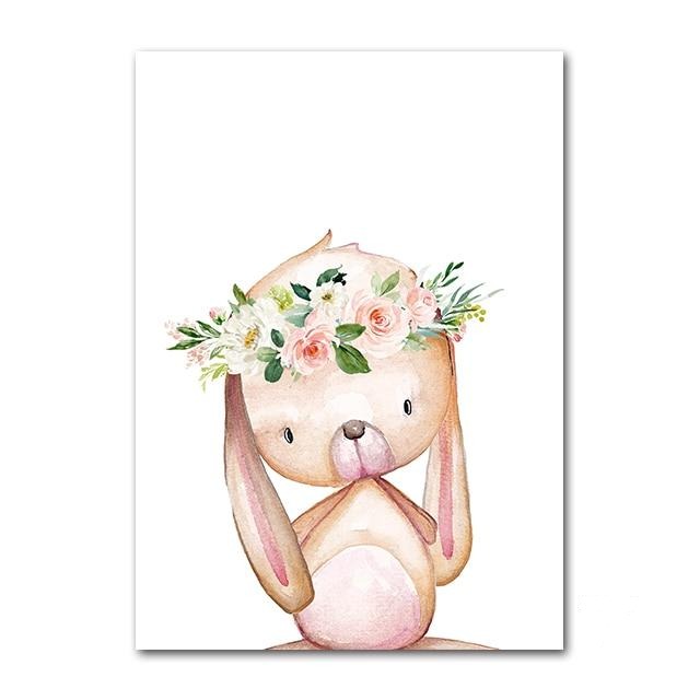 Woodland Animals Canvas Wall Art - Custom Name Posters - Just Kidding Store