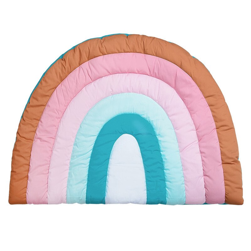 Rainbow Pattern Baby Kids Quilted Play Mat - Just Kidding Store