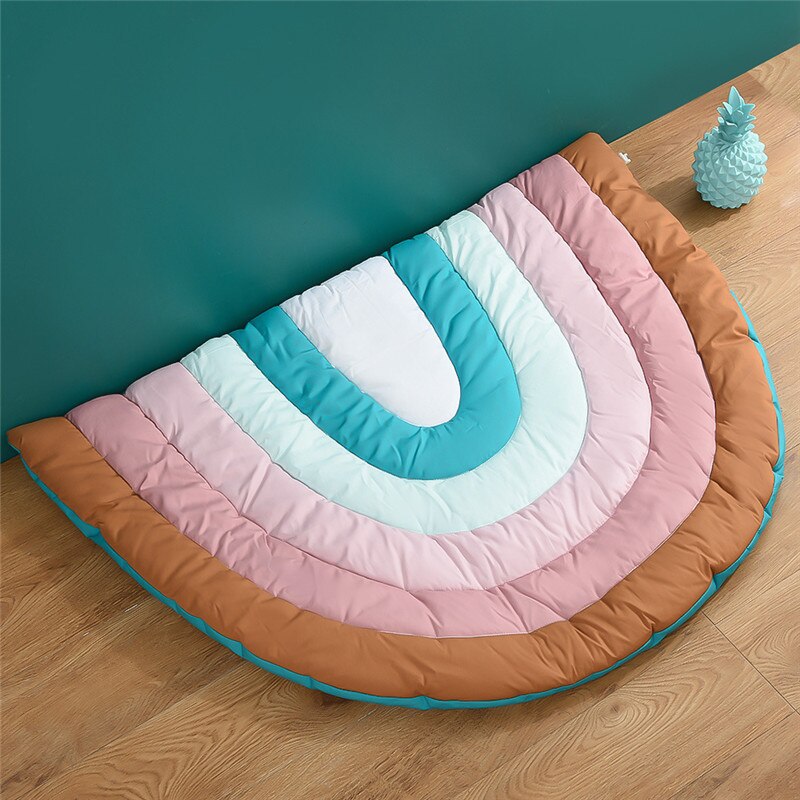 Rainbow Pattern Baby Kids Quilted Play Mat - Just Kidding Store