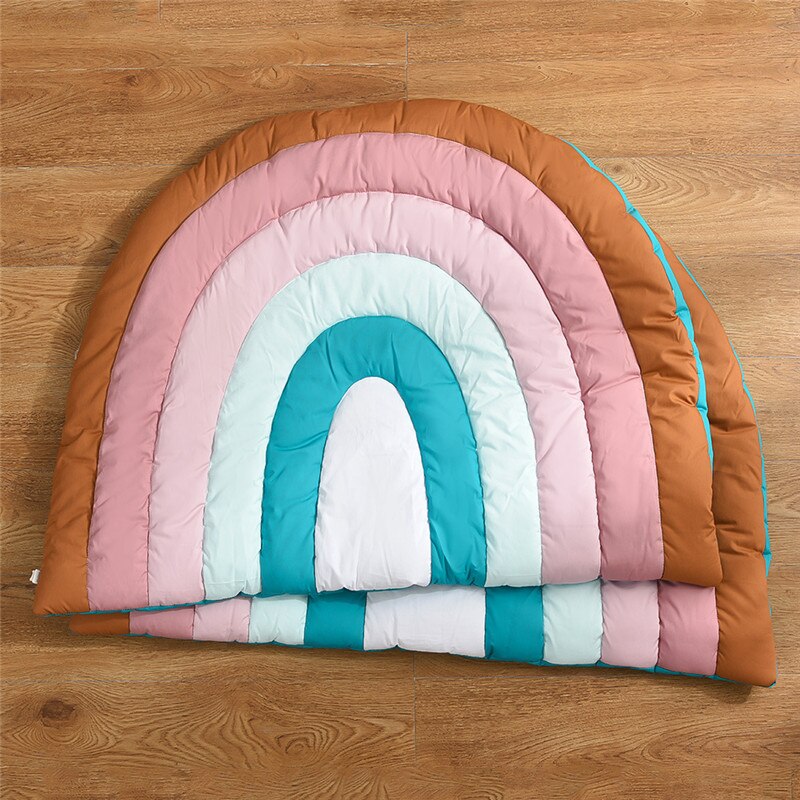 Rainbow Pattern Baby Kids Quilted Play Mat - Just Kidding Store