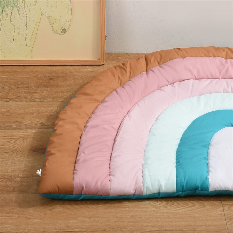 Rainbow Pattern Baby Kids Quilted Play Mat - Just Kidding Store