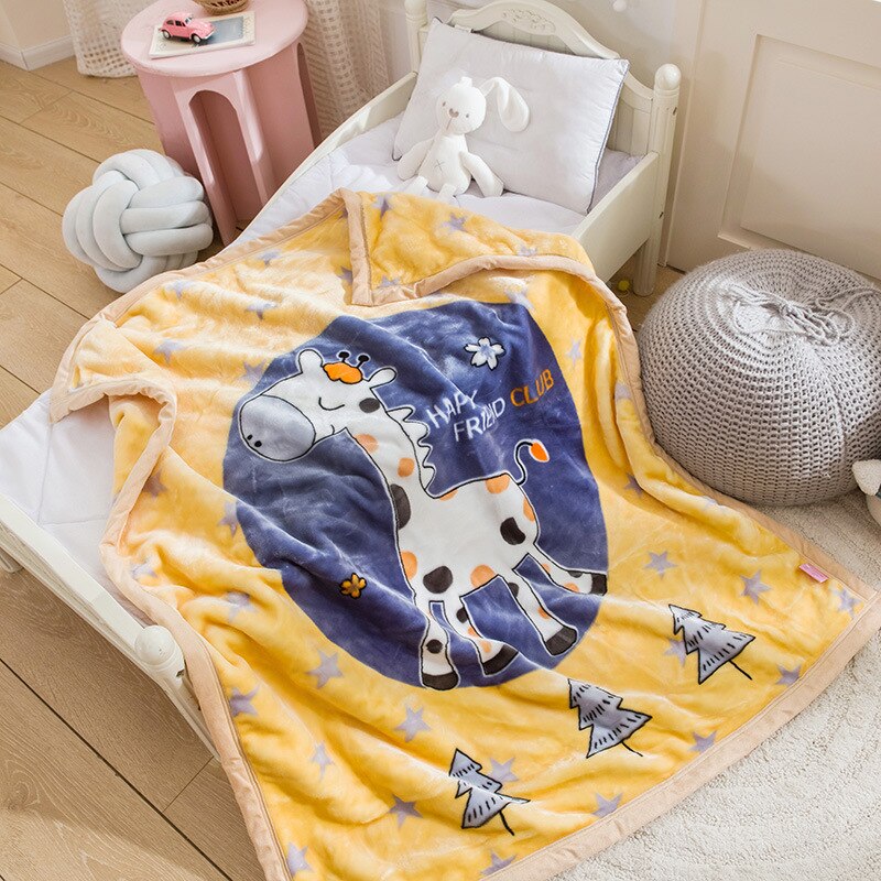 Giraffe Coral Fleece Blanket - 2 Layers Bedspread - Just Kidding Store