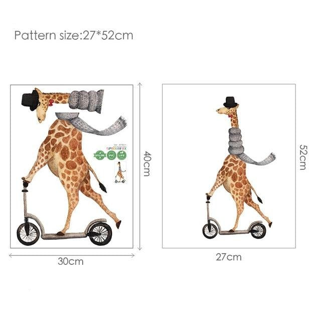 Giraffe Wall Decal - Nursery Animal Stickers - Just Kidding Store