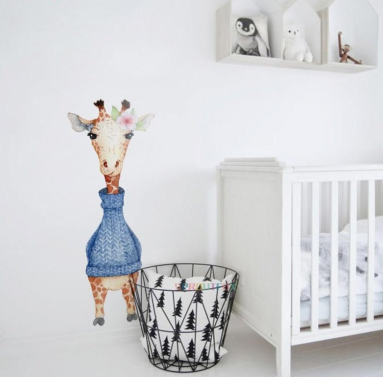Giraffe Wall Decal - Nursery Animal Stickers - Just Kidding Store