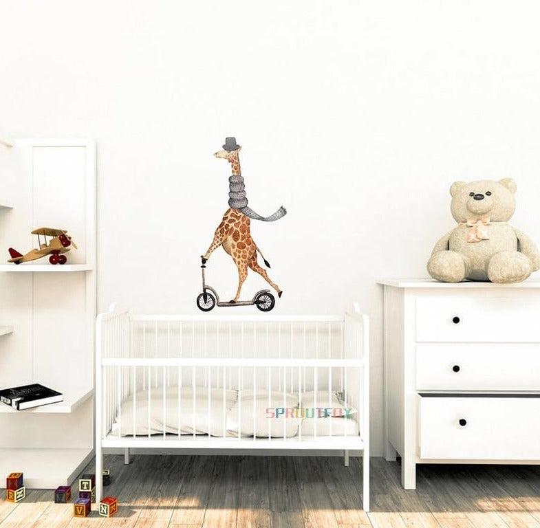 Giraffe Wall Decal - Nursery Animal Stickers - Just Kidding Store
