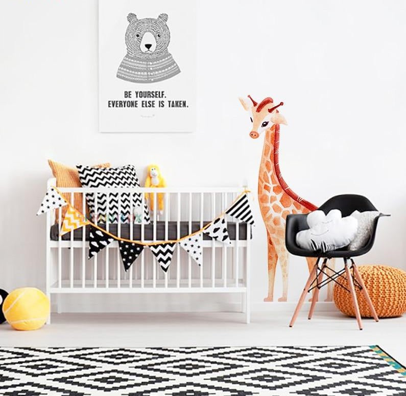 Giraffe Wall Decal - Nursery Animal Stickers - Just Kidding Store
