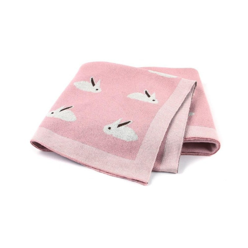 Baby Bunny Cotton Knitted Blanket - Just Kidding Store