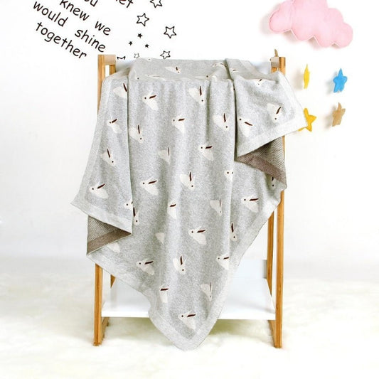 Baby Bunny Cotton Knitted Blanket - Just Kidding Store