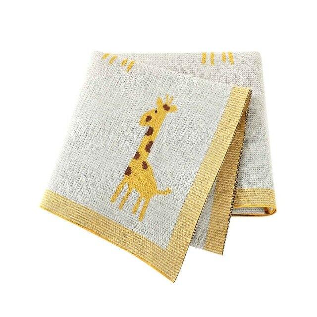 Little Giraffe Baby Children Cotton Knit Blanket - Just Kidding Store