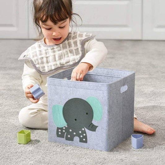 Cube Folding Storage Box Felt Cloth Toys Organizer - Just Kidding Store