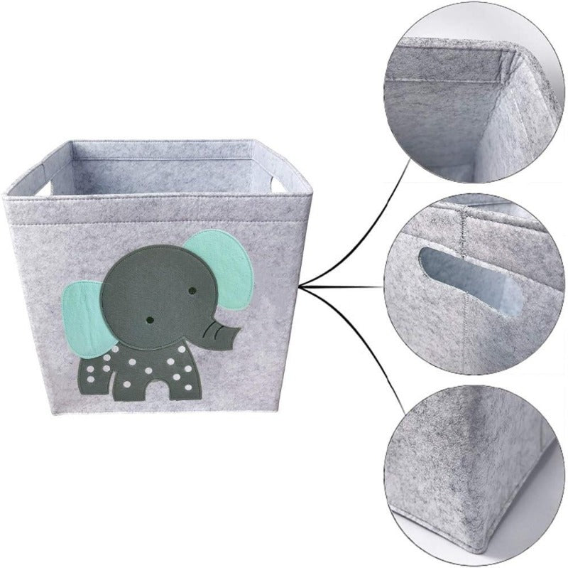 Cube Folding Storage Box Felt Cloth Toys Organizer - Just Kidding Store